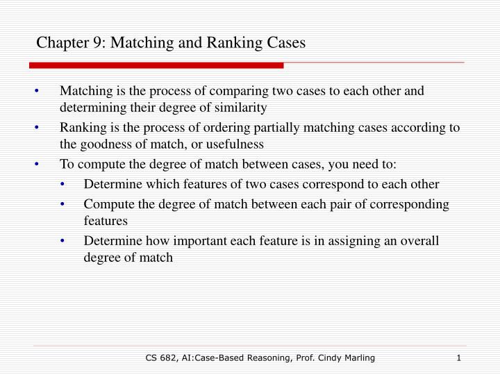 chapter 9 matching and ranking cases