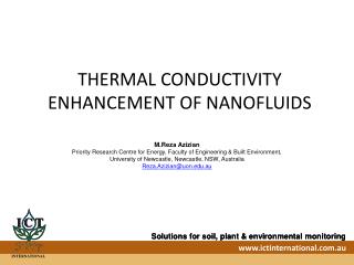 THERMAL CONDUCTIVITY ENHANCEMENT OF NANOFLUIDS