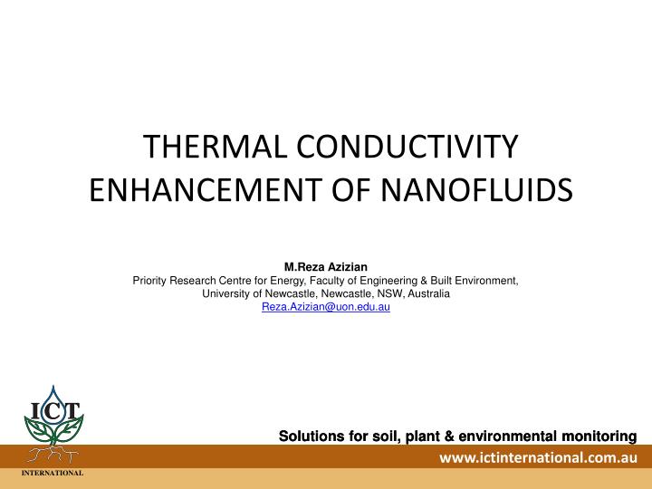 thermal conductivity enhancement of nanofluids