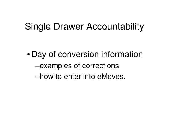 single drawer accountability