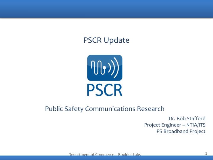 public safety communications research department of commerce boulder labs