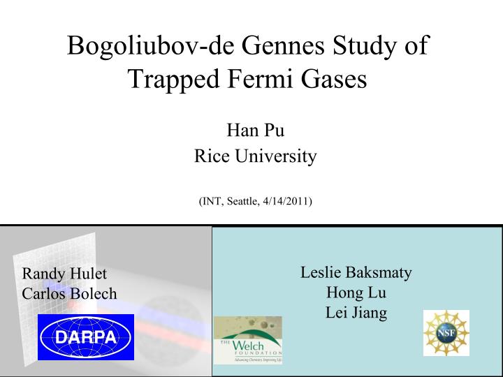 bogoliubov de gennes study of trapped fermi gases