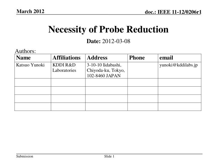 necessity of probe reduction