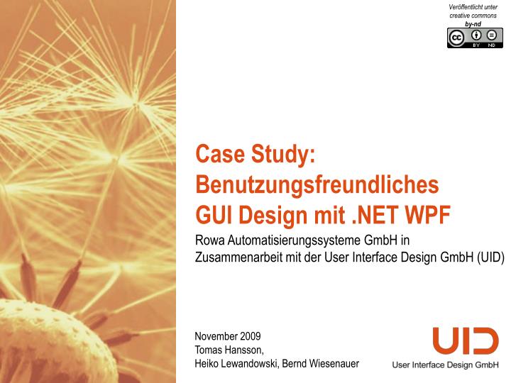 case study benutzungsfreundliches gui design mit net wpf