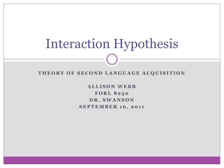 hypothesis for interaction effect