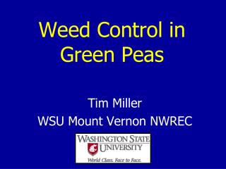 Weed Control in Green Peas