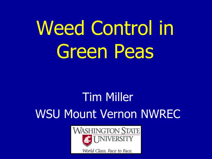 weed control in green peas