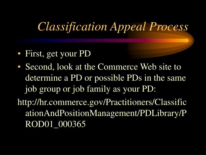 classification appeal process