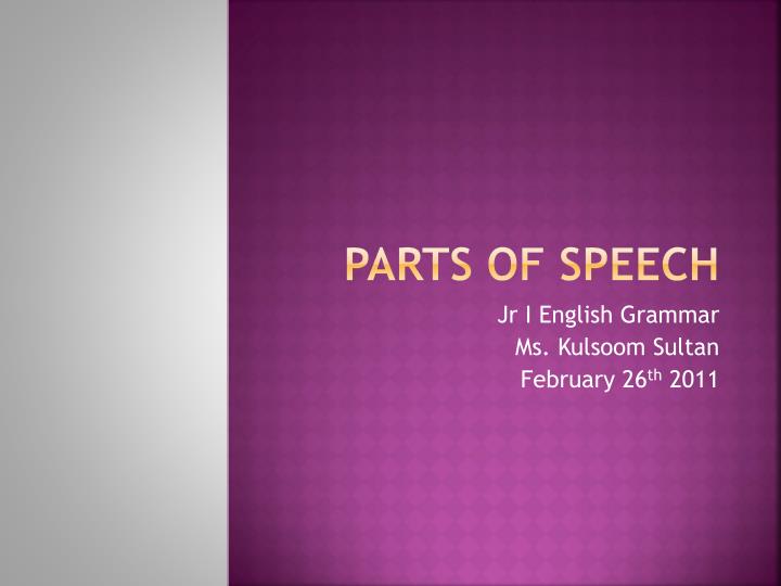 parts o f speech