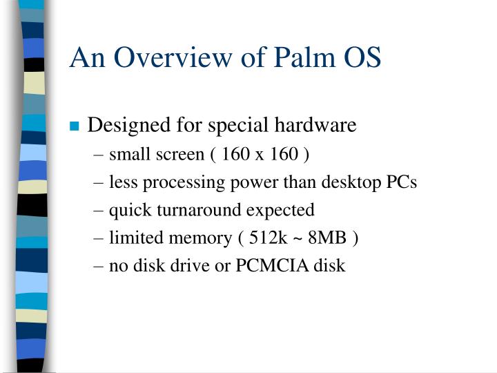 an overview of palm os