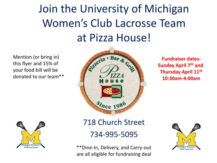join the university of michigan women s club lacrosse team at pizza house