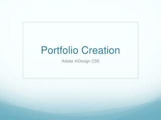 Portfolio Creation