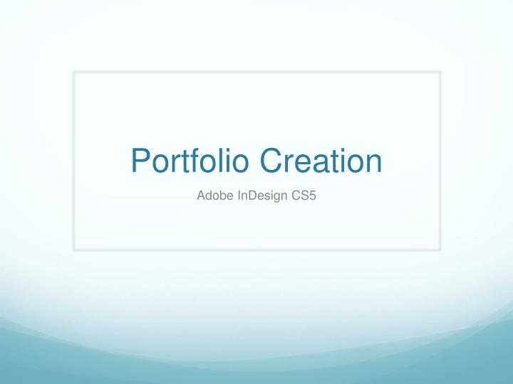 portfolio creation