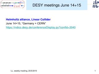 DESY meetings June 14+15