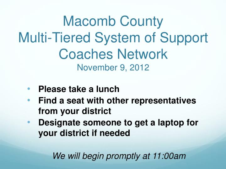 macomb county multi tiered system of support coaches network november 9 2012