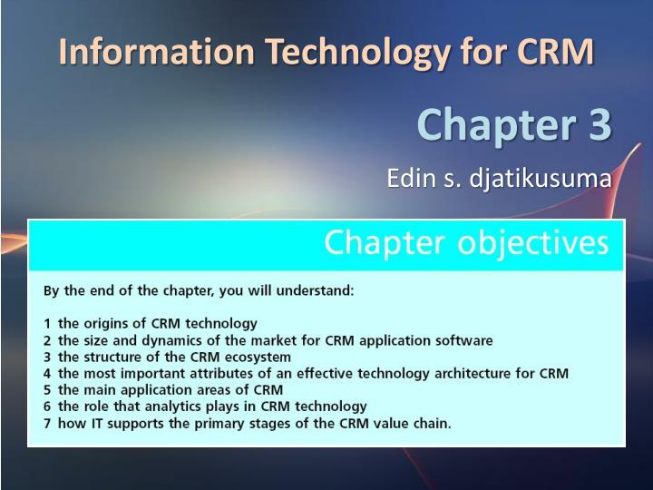 information technology for crm