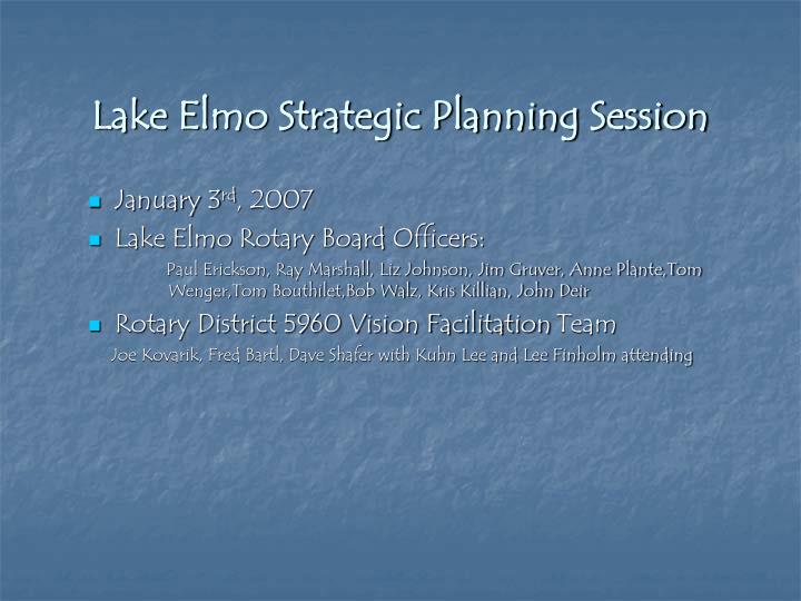 lake elmo strategic planning session