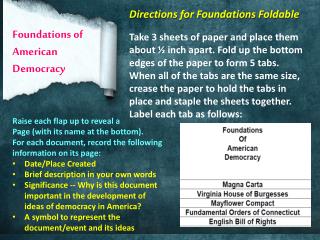 Directions for Foundations Foldable
