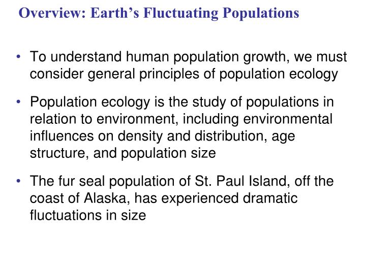 overview earth s fluctuating populations
