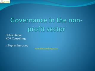 Governance in the non-profit sector
