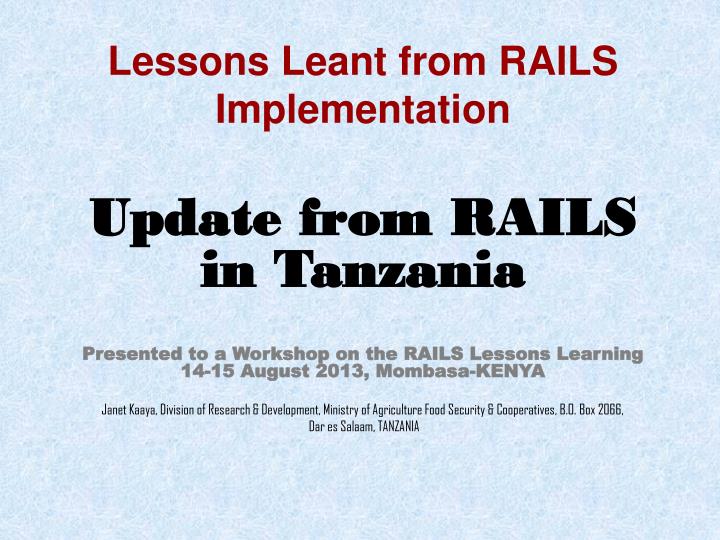 lessons leant from rails implementation