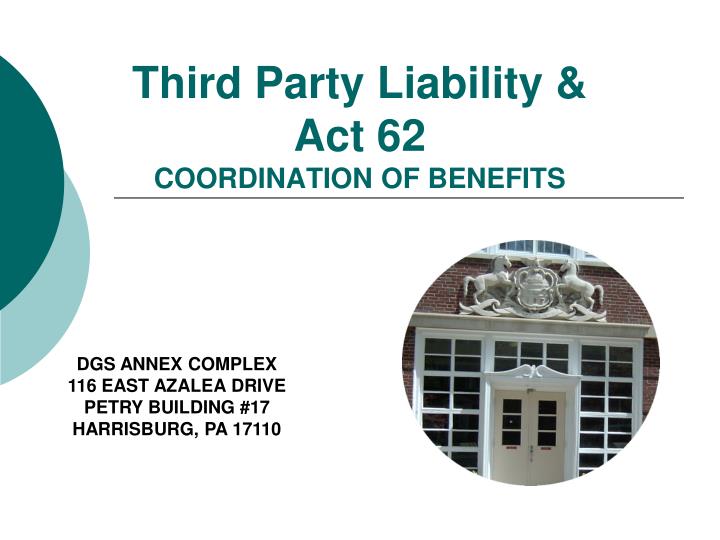 third party liability act 62 coordination of benefits