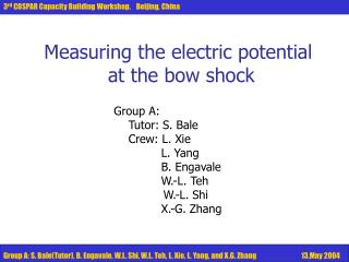 Measuring the electric potential at the bow shock