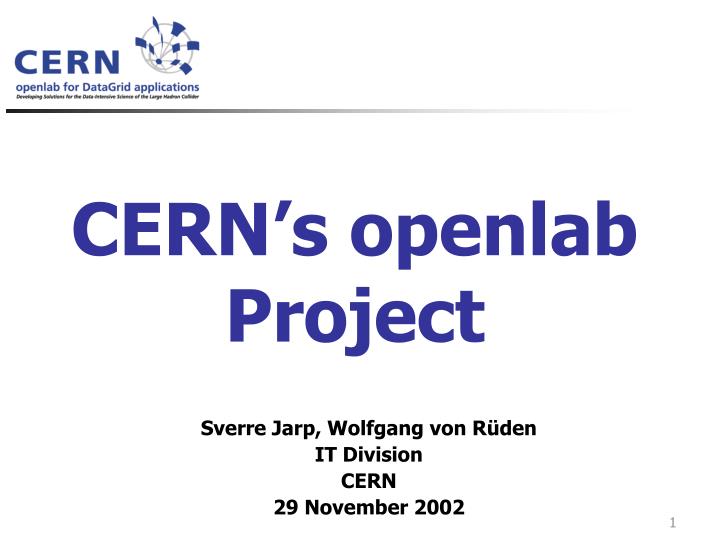 cern s openlab project