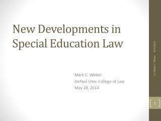 New Developments in Special Education Law