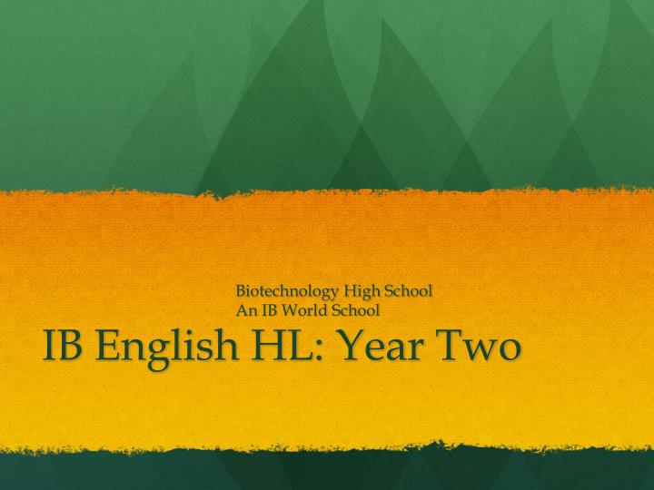 ib english hl year two
