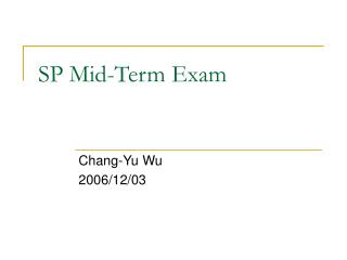 SP Mid-Term Exam