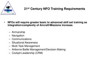 21 st Century NFO Training Requirements