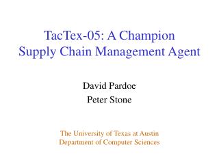 TacTex-05: A Champion Supply Chain Management Agent
