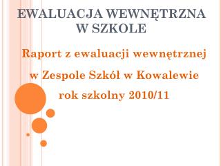 ewaluacja wewn trzna w szkole