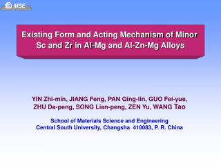 Existing Form and Acting Mechanism of Minor Sc and Zr in Al-Mg and Al-Zn-Mg Alloys