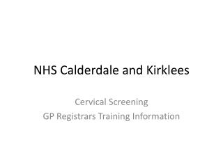 NHS Calderdale and Kirklees