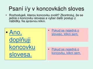 psan i y v koncovk ch sloves