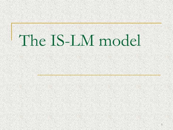 the is lm model