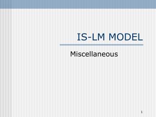 IS-LM MODEL