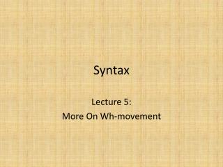 Syntax