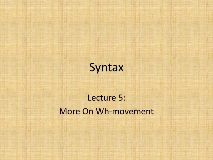 syntax