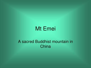 Mt Emei