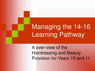 Managing the 14-16 Learning Pathway