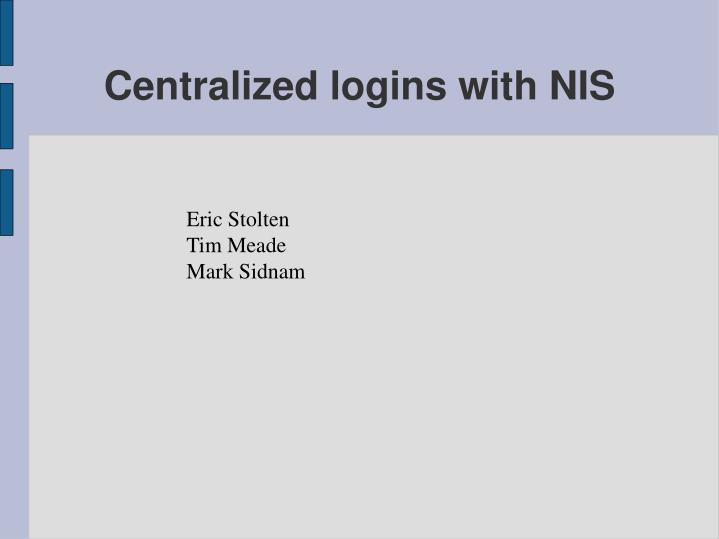 centralized logins with nis