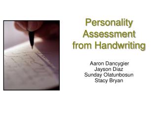 Personality Assessment from Handwriting