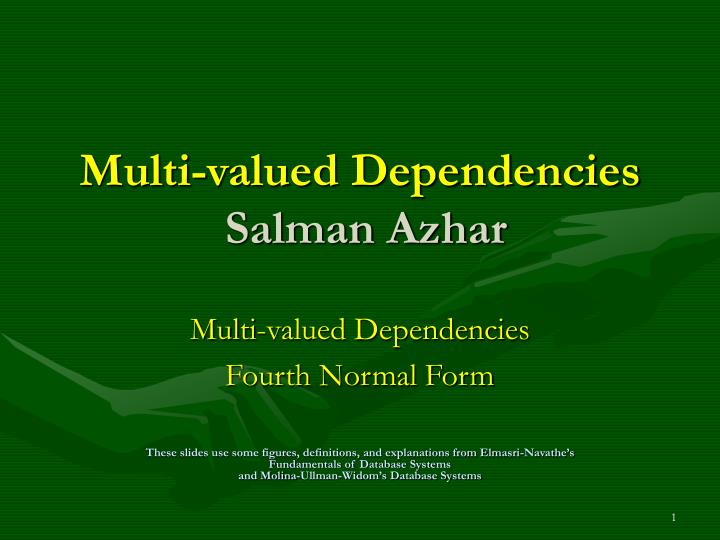 multi valued dependencies salman azhar
