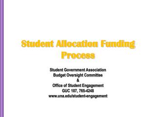 Student Allocation Funding Process