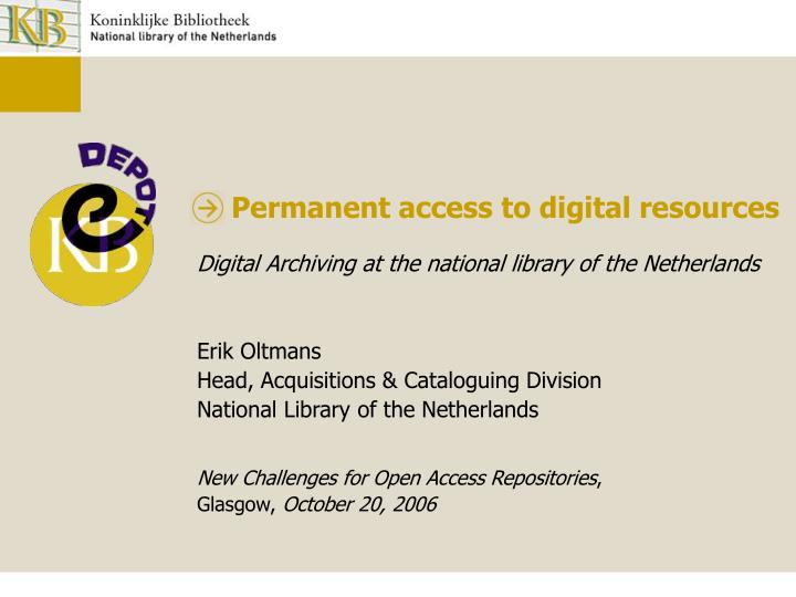 permanent access to digital resources
