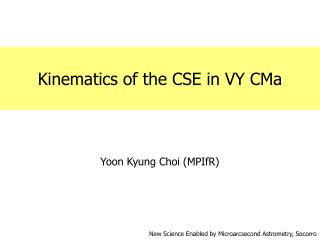 Kinematics of the CSE in VY CMa