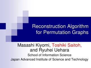 Reconstruction Algorithm for Permutation Graphs